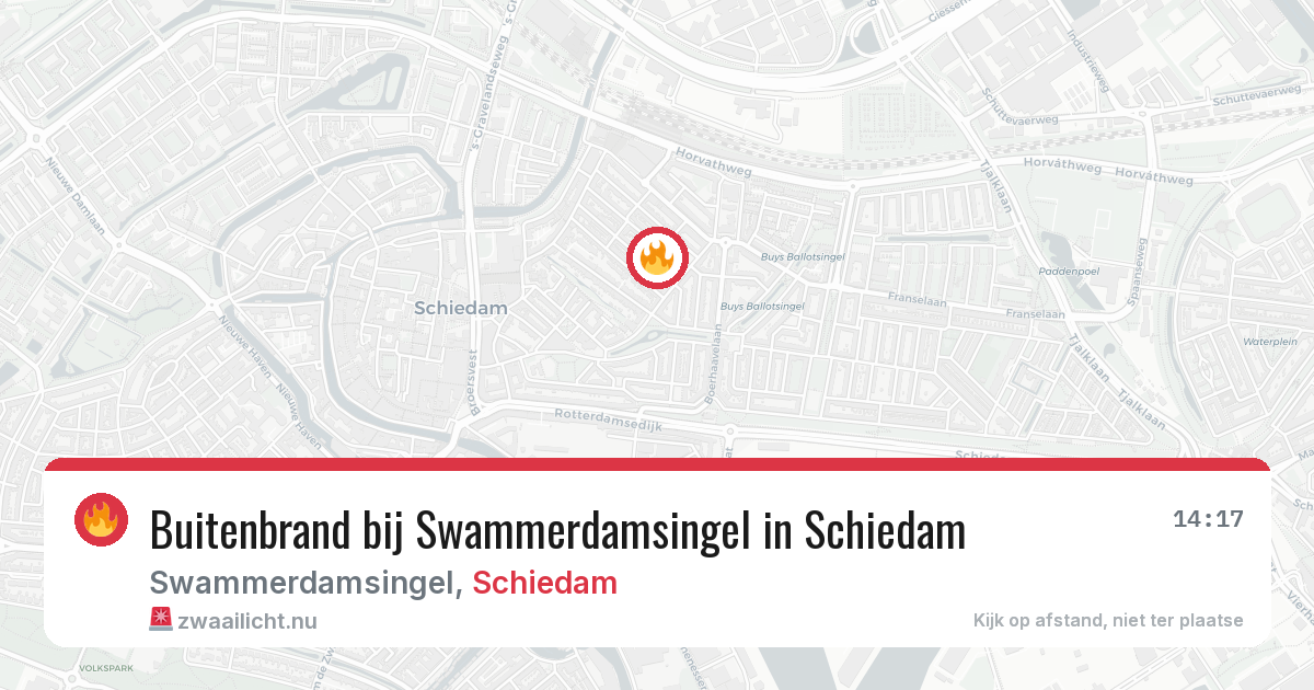Buitenbrand bij Swammerdamsingel in Schiedam — 28 mei 2026