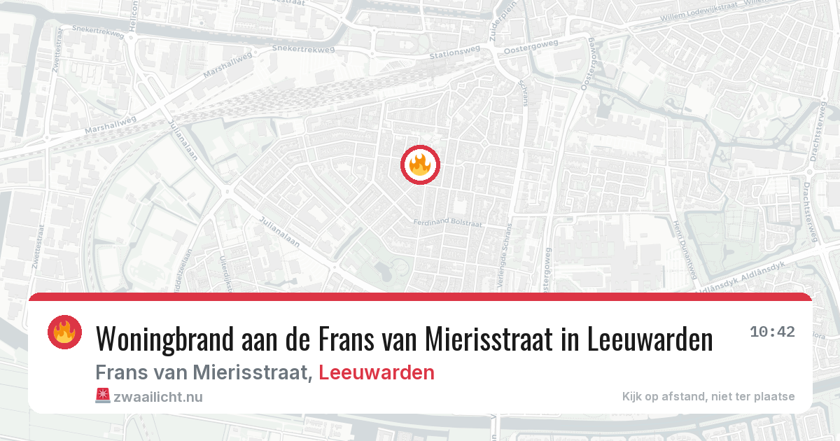 Woningbrand aan de Frans van Mierisstraat in Leeuwarden — 24 jan 2026