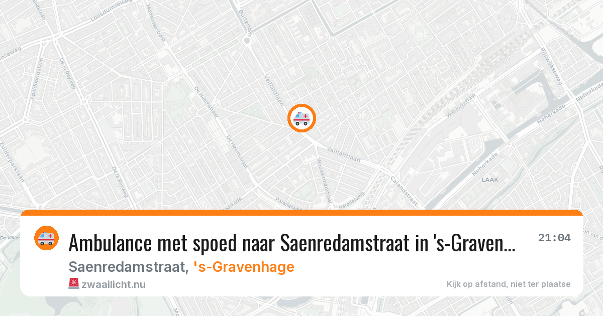 Ambulance met spoed naar Saenredamstraat in 's-Gravenhage — 24 jul 2026