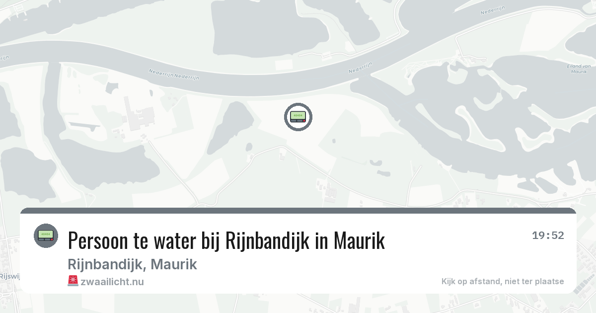 Persoon te water bij Rijnbandijk in Maurik — 20 jul 2026