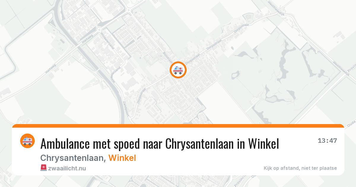 Ambulance met spoed naar Chrysantenlaan in Winkel — 15 jul 2026