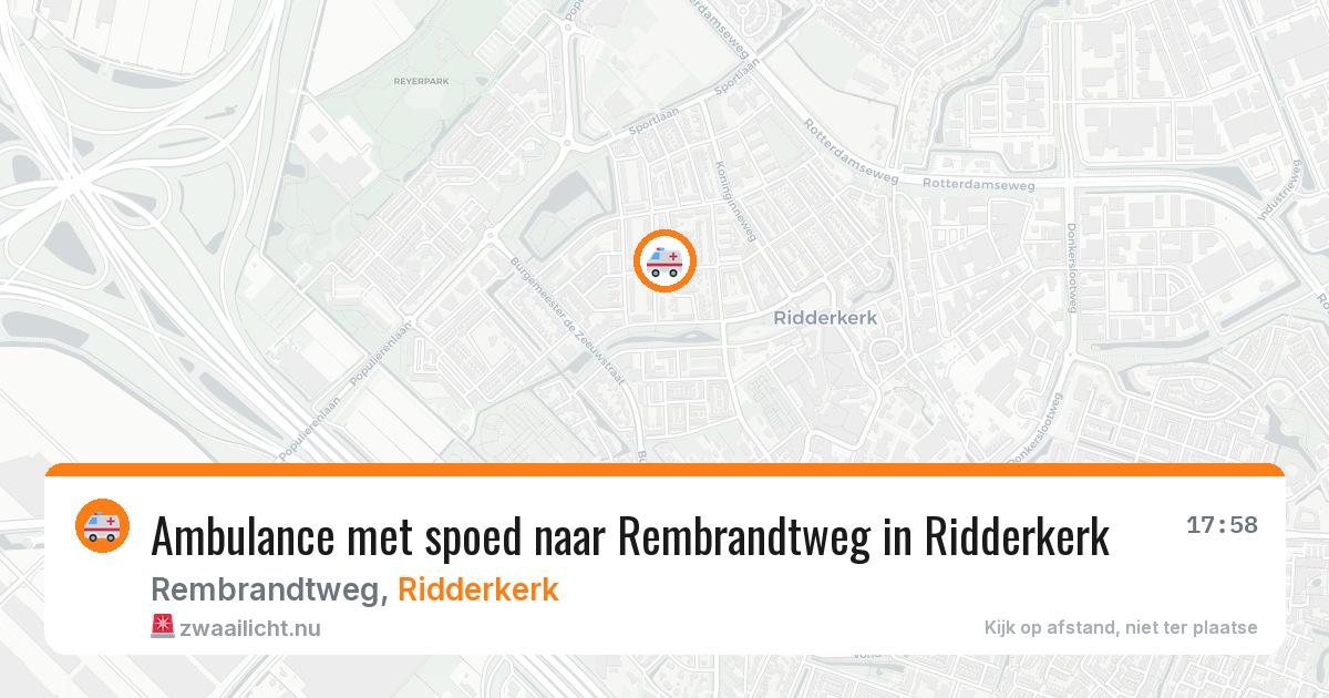 Ambulance met spoed naar Rembrandtweg in Ridderkerk — 18 jul 2026