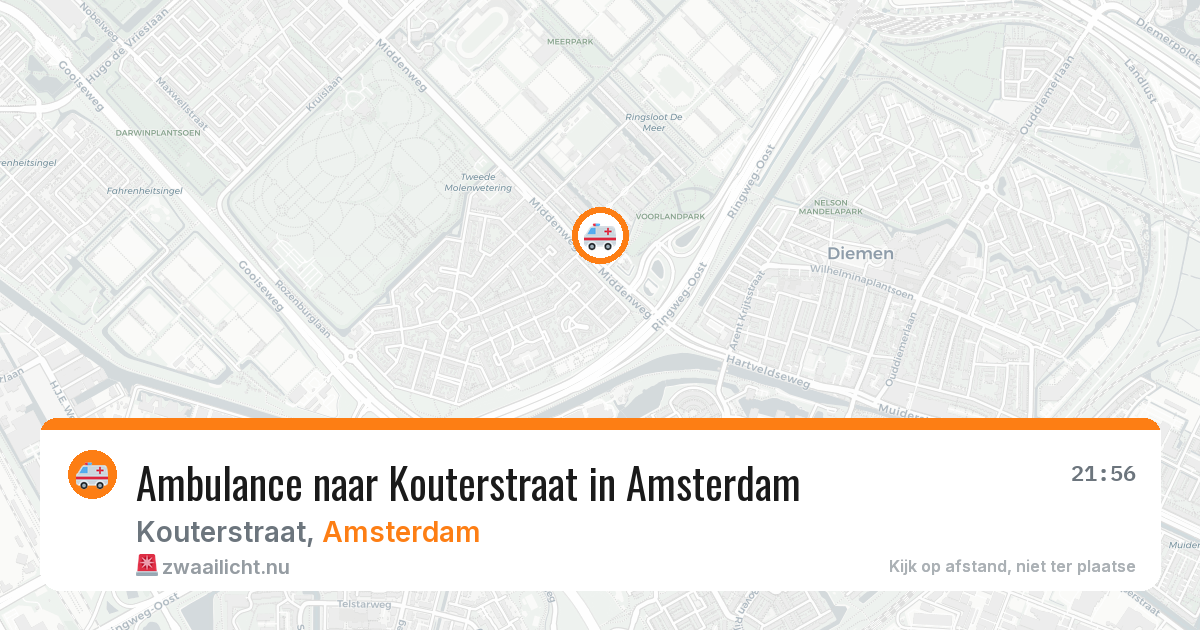 Ambulance naar Kouterstraat in Amsterdam — 26 mrt 2026