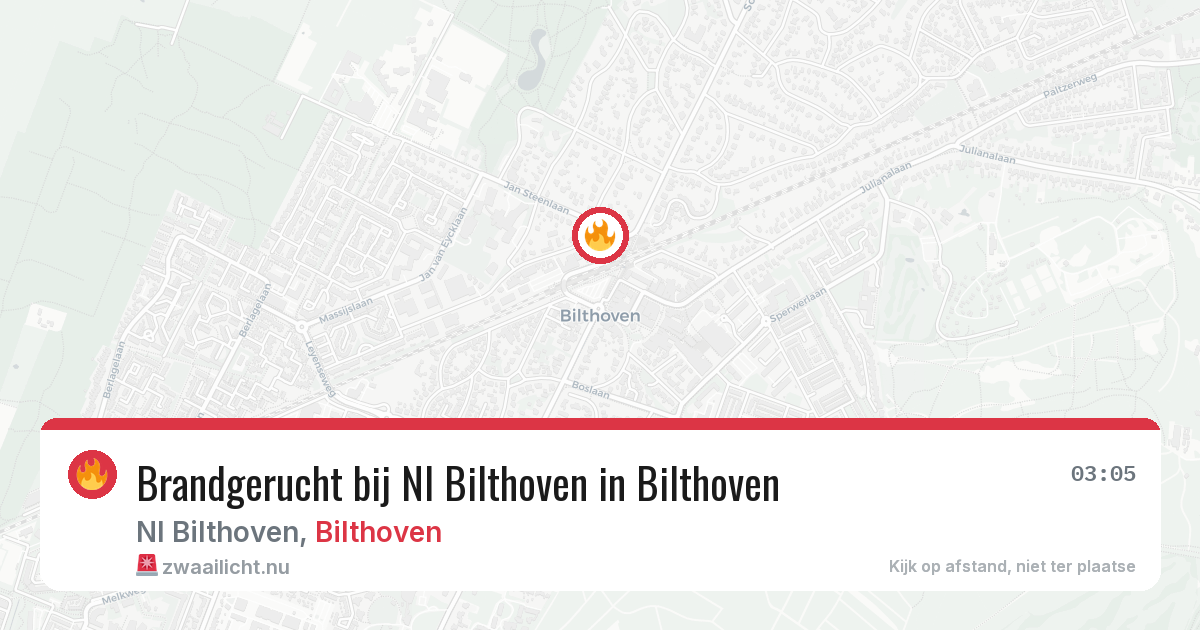 Brandgerucht bij Nl Bilthoven in Bilthoven — 16 jul 2026