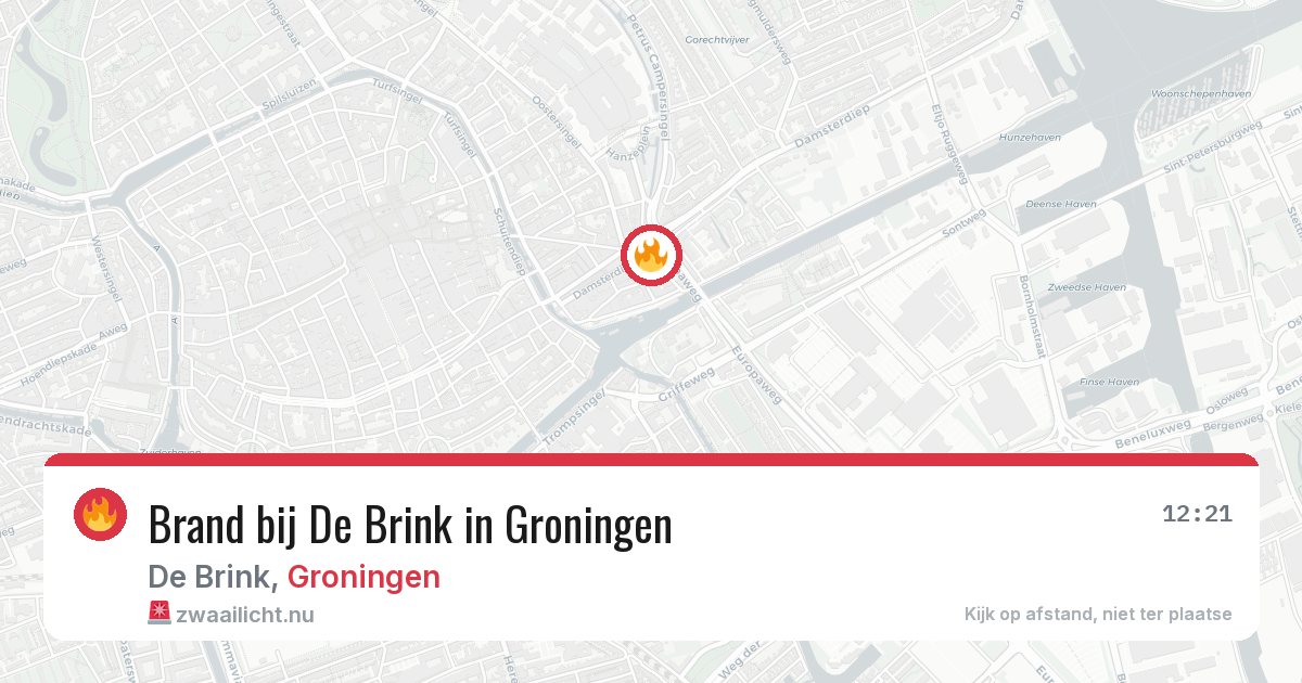 Brand bij De Brink in Groningen — 15 jul 2026