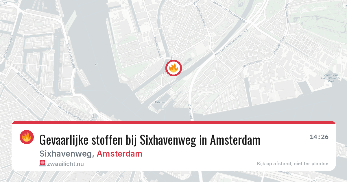 Gevaarlijke stoffen bij Sixhavenweg in Amsterdam — 30 apr 2026