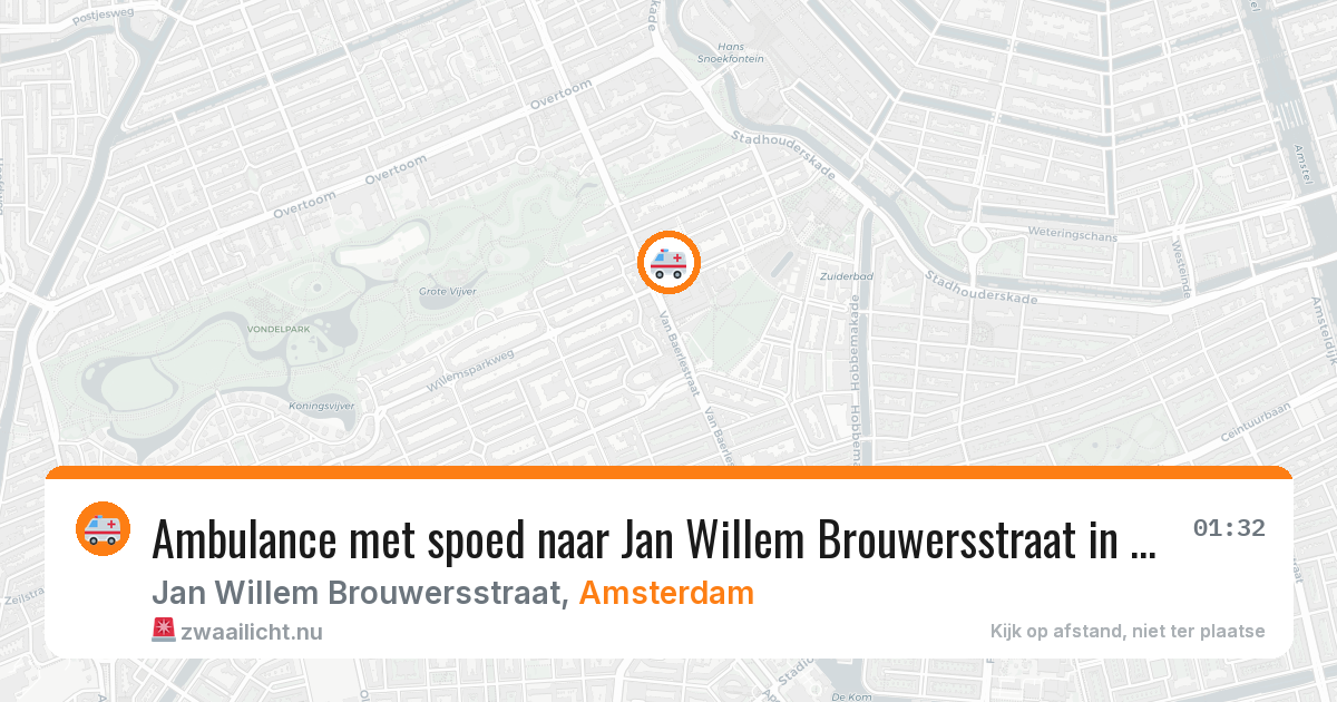 Ambulance met spoed naar Jan Willem Brouwersstraat in Amsterdam — 25 mrt 2026