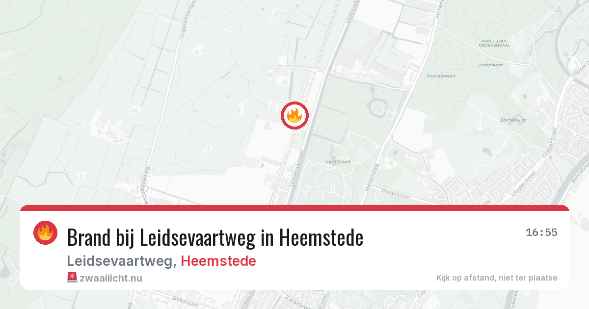 Brand bij Leidsevaartweg in Heemstede — 24 mei 2026
