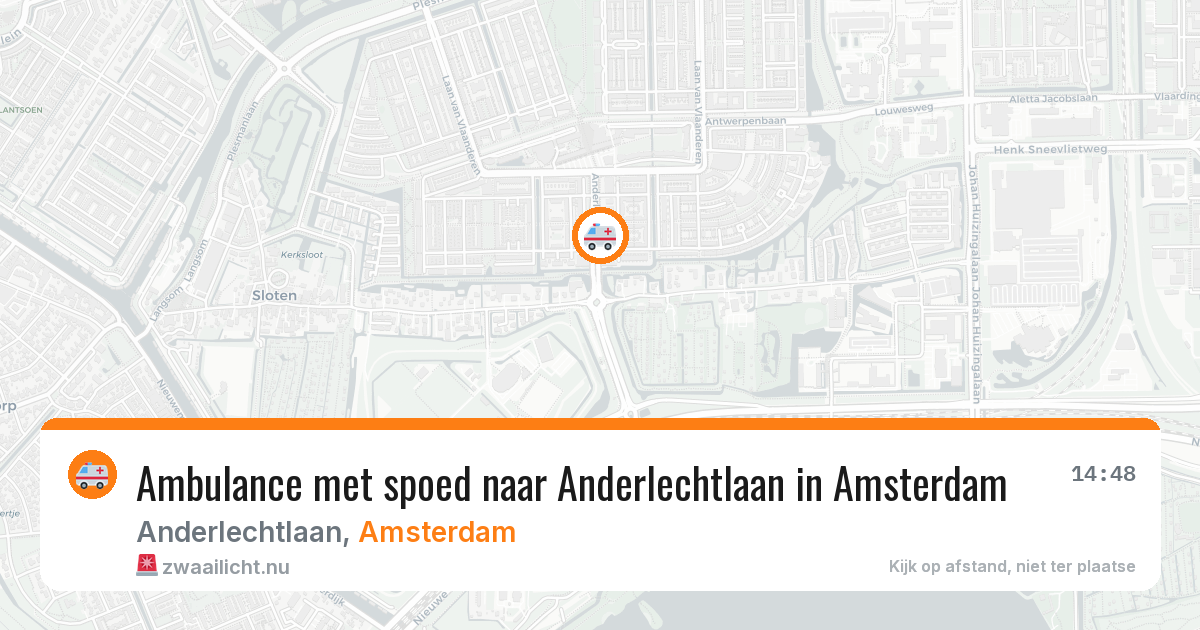 Ambulance met spoed naar Anderlechtlaan in Amsterdam — 26 mrt 2026