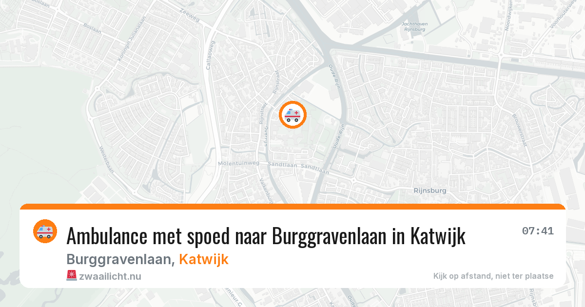 Ambulance met spoed naar Burggravenlaan in Katwijk — 17 mei 2026
