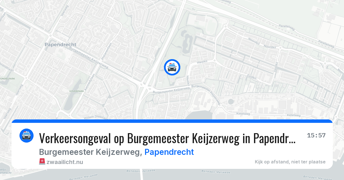 Verkeersongeval op Burgemeester Keijzerweg in Papendrecht — 30 mrt 2026