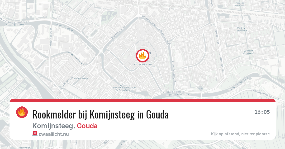 Rookmelder bij Komijnsteeg in Gouda — 9 jul 2026
