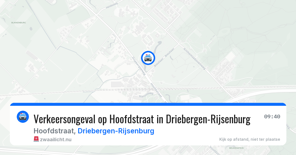 Verkeersongeval op Hoofdstraat in Driebergen-Rijsenburg — 8 jul 2026