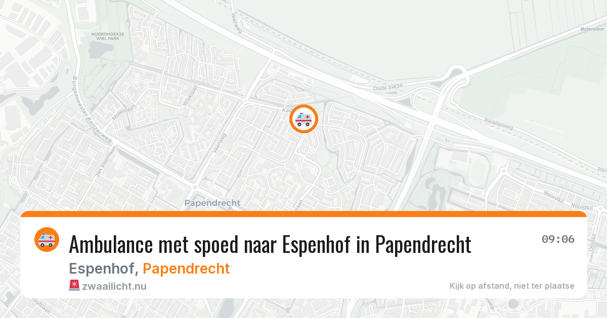 Ambulance met spoed naar Espenhof in Papendrecht — 24 mrt 2026