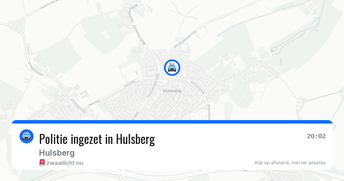 Politie ingezet in Hulsberg — 7 jul 2026 | 🚨 Zwaailicht.nu