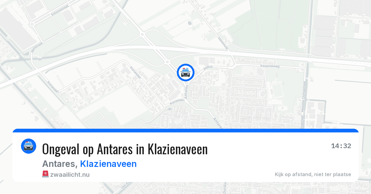 Ongeval op Antares in Klazienaveen — 17 jul 2026