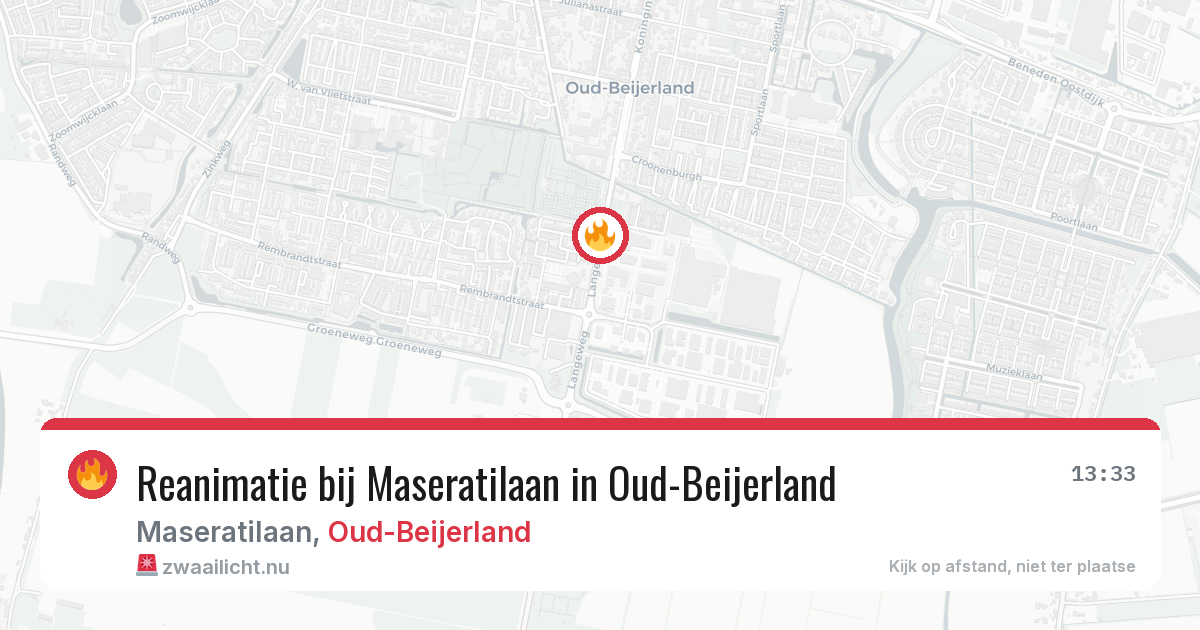 Reanimatie bij Maseratilaan in Oud-Beijerland — 19 jan 2026