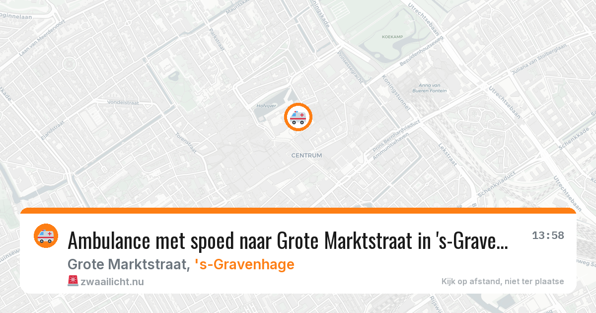 Ambulance met spoed naar Grote Marktstraat in 's-Gravenhage — 19 mrt 2026