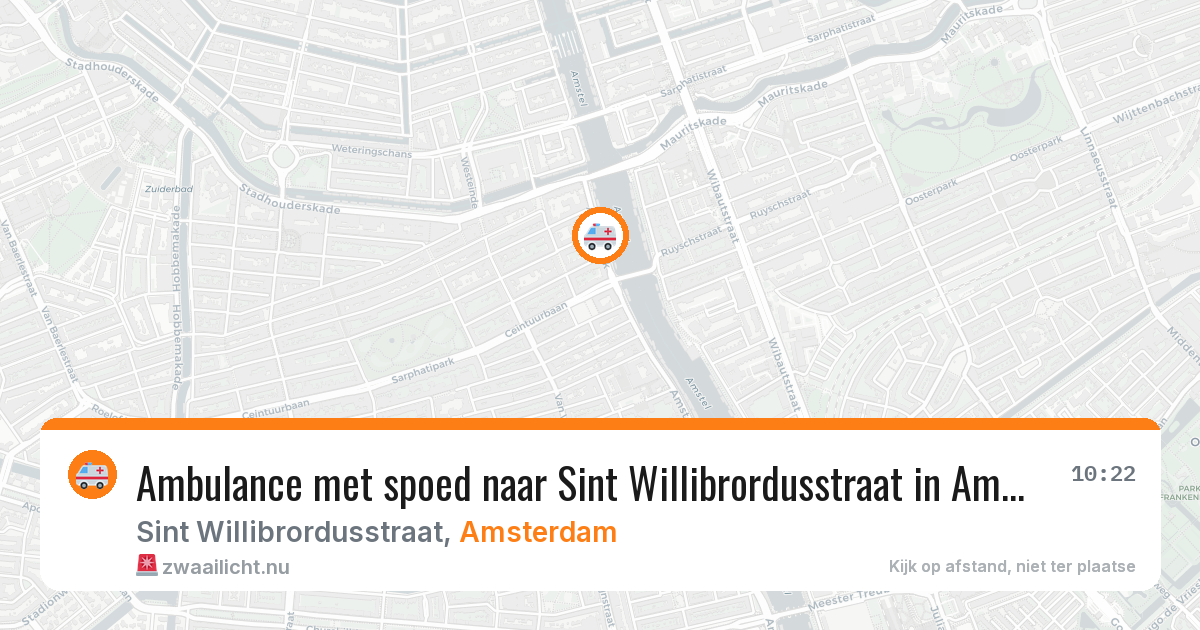 Ambulance met spoed naar Sint Willibrordusstraat in Amsterdam — 21 mei 2026