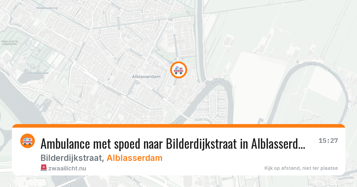 Ambulance met spoed naar Bilderdijkstraat in Alblasserdam — 22 jul 2026