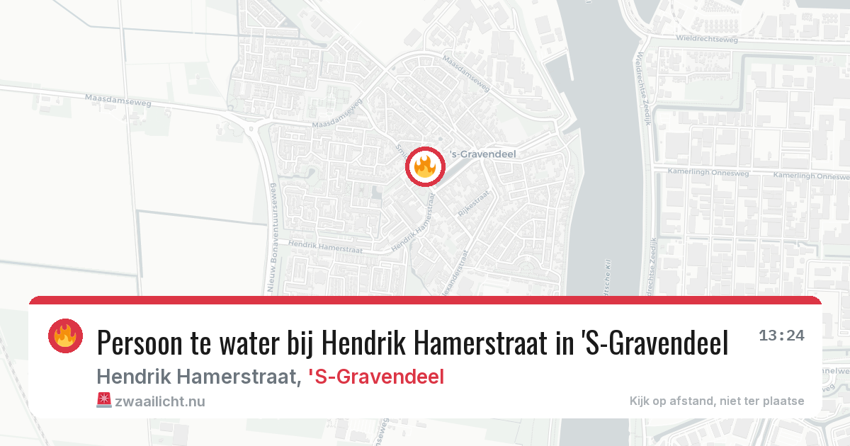 Persoon te water bij Hendrik Hamerstraat in 'S-Gravendeel — 18 mei 2026