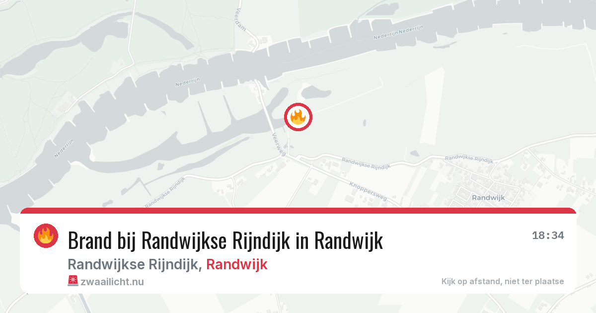 Brand bij Randwijkse Rijndijk in Randwijk — 20 mrt 2026