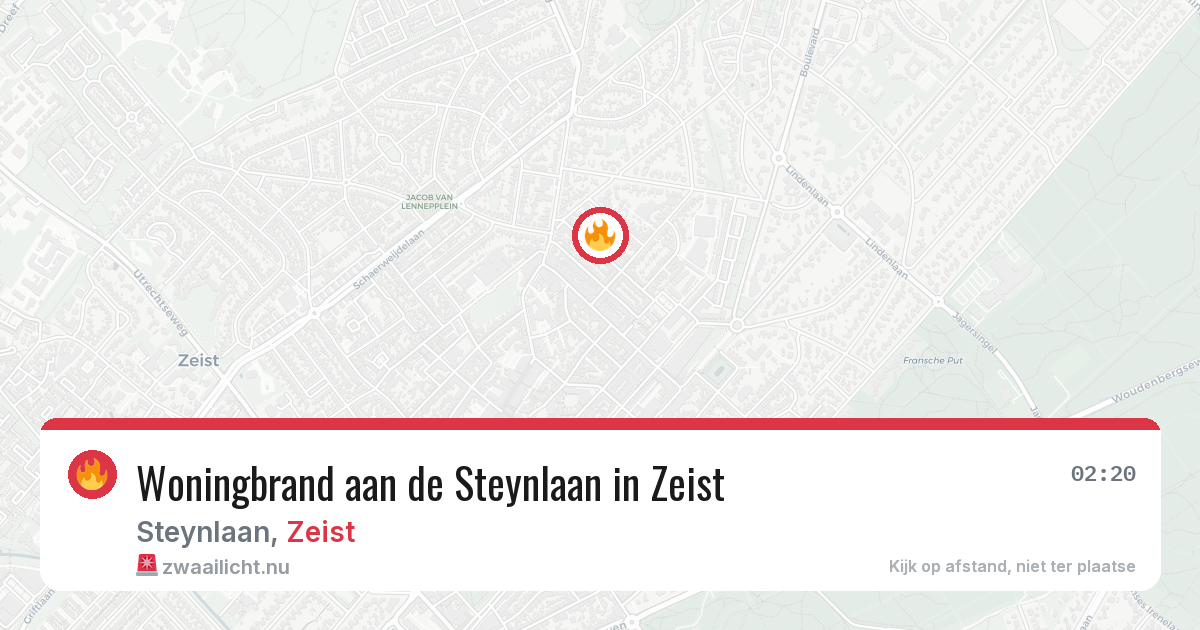 Woningbrand aan de Steynlaan in Zeist — 3 apr 2026