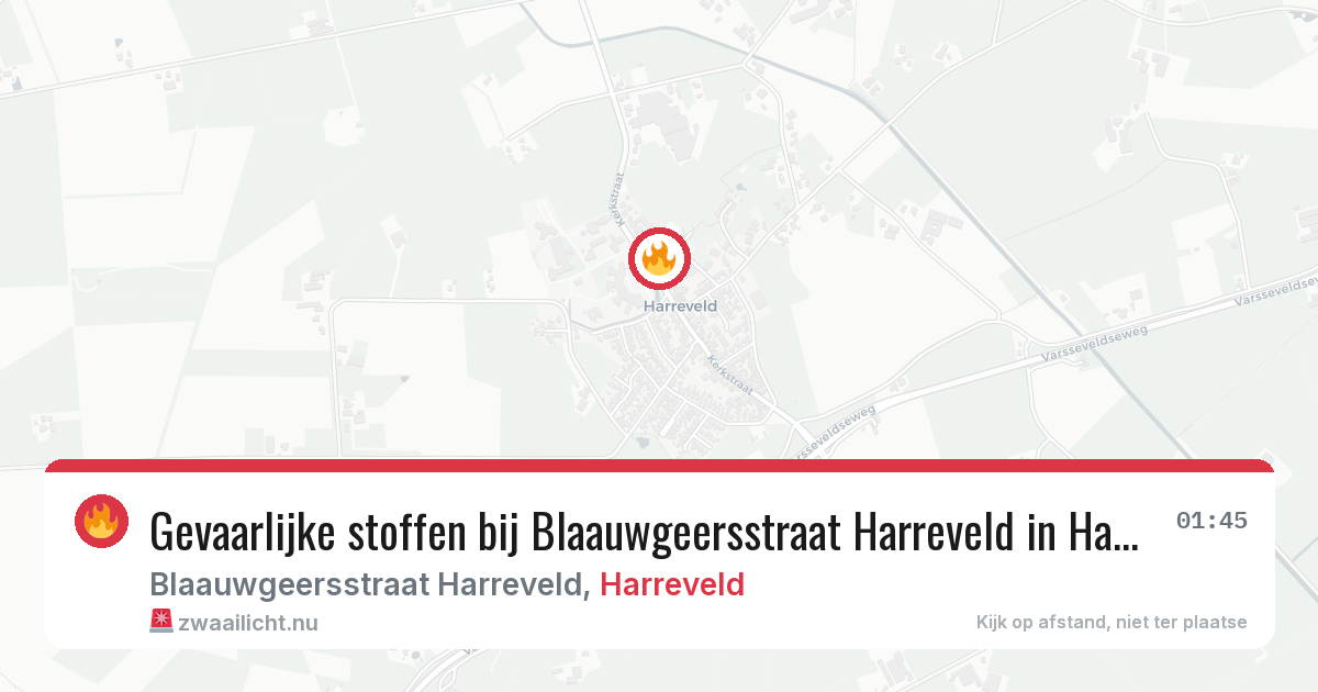 Gevaarlijke stoffen bij Blaauwgeersstraat Harreveld in Harreveld — 24 mrt 2026