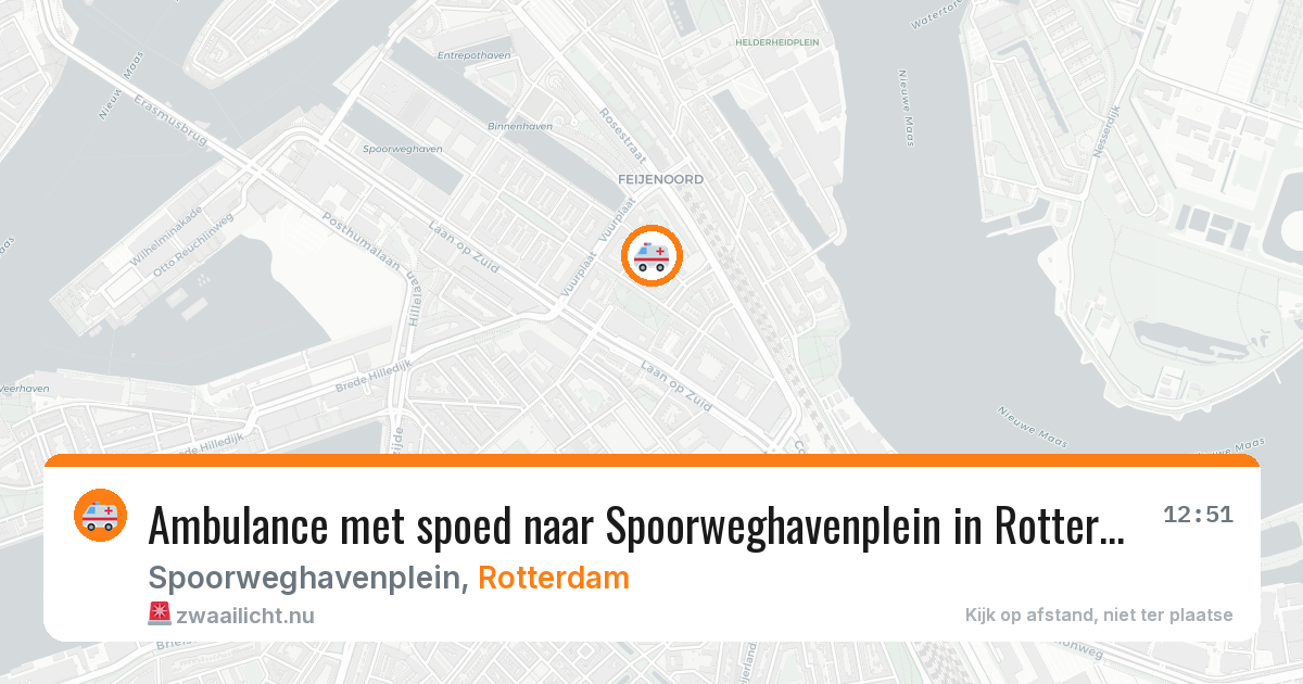 Ambulance met spoed naar Spoorweghavenplein in Rotterdam — 14 jul 2026