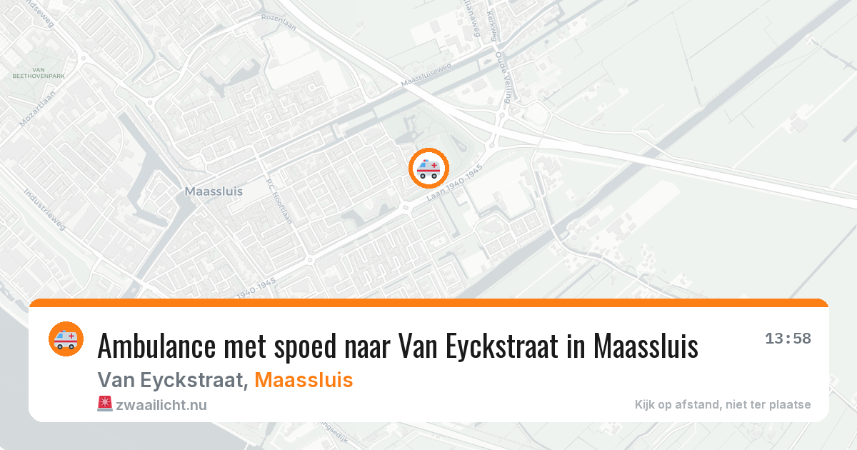 Ambulance met spoed naar Van Eyckstraat in Maassluis — 14 jul 2026