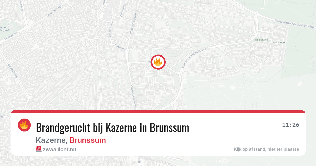 Brandgerucht bij Kazerne in Brunssum — 13 jul 2026