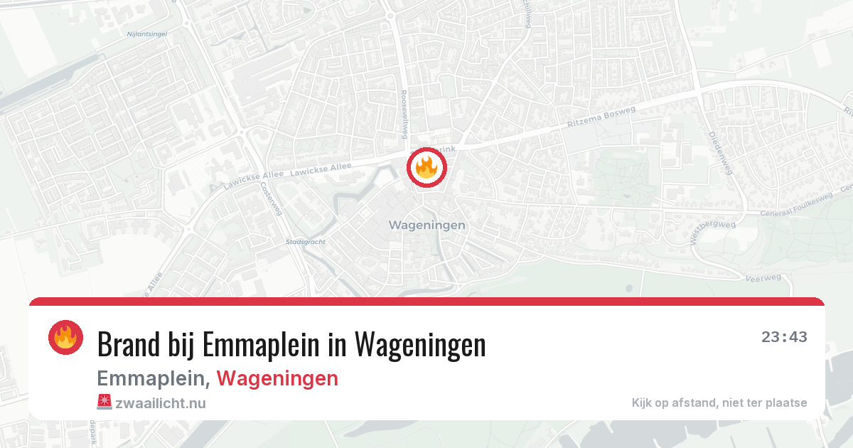 Brand bij Emmaplein in Wageningen — 10 jul 2026