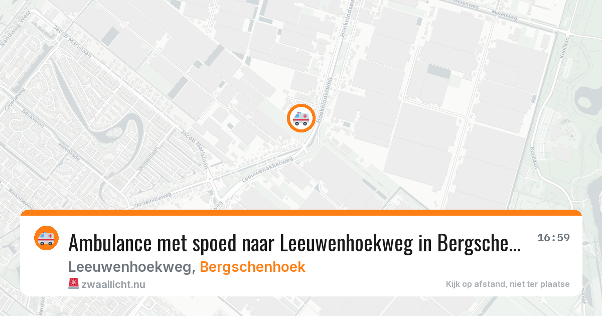 Ambulance met spoed naar Leeuwenhoekweg in Bergschenhoek — 4 jun 2026