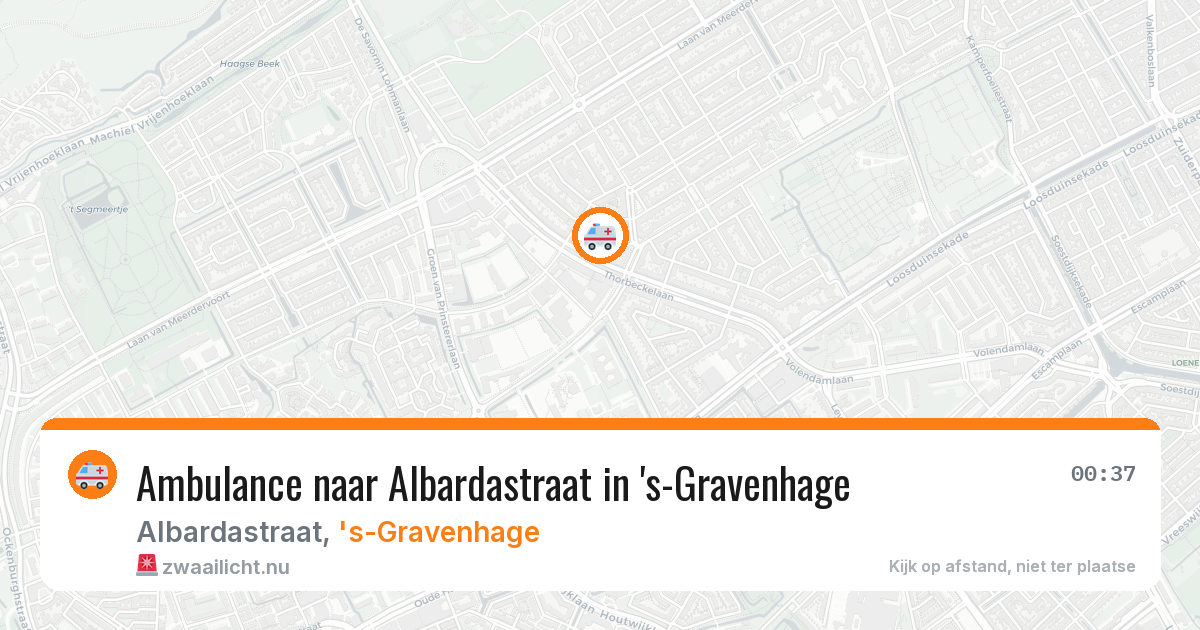Ambulance naar Albardastraat in 's-Gravenhage — 25 mei 2026