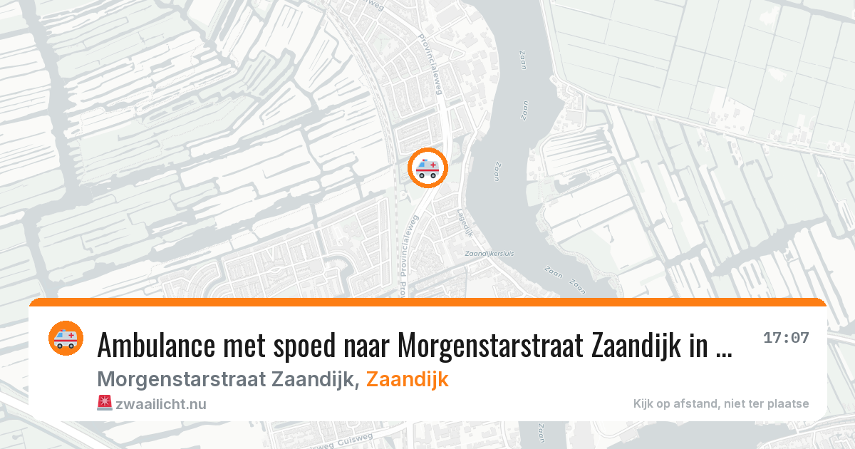Ambulance met spoed naar Morgenstarstraat Zaandijk in Zaandijk — 17 jul 2026