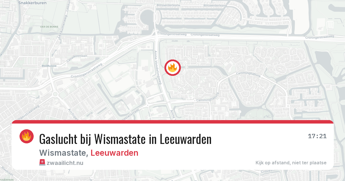 Gaslucht bij Wismastate in Leeuwarden — 13 mei 2026