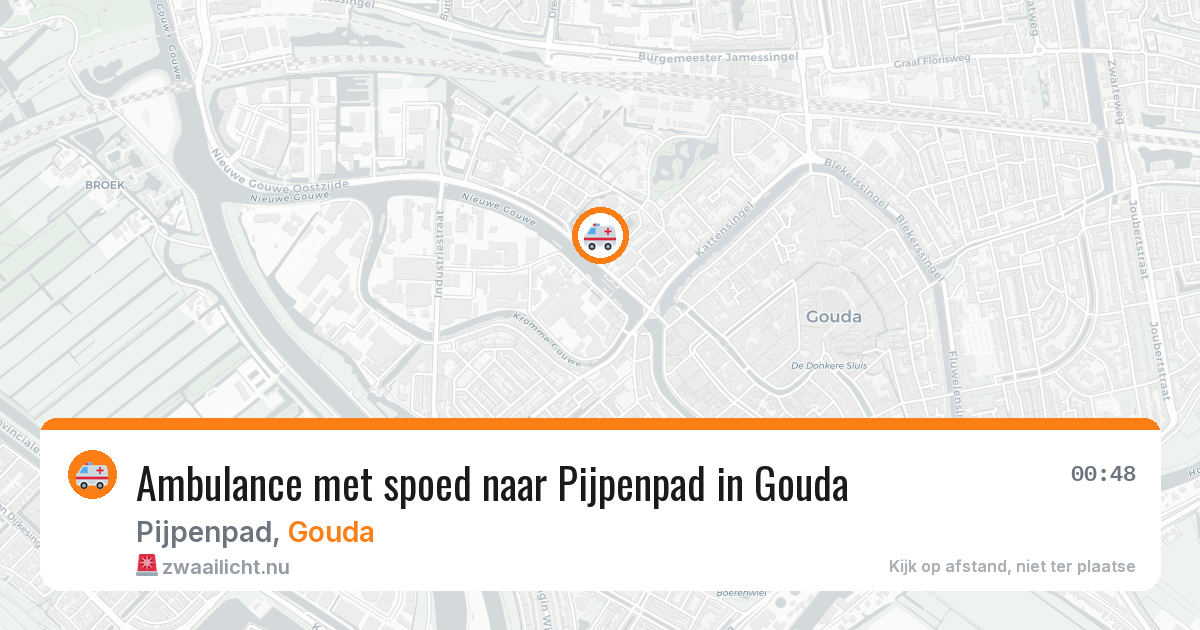 Ambulance met spoed naar Pijpenpad in Gouda — 24 jul 2026