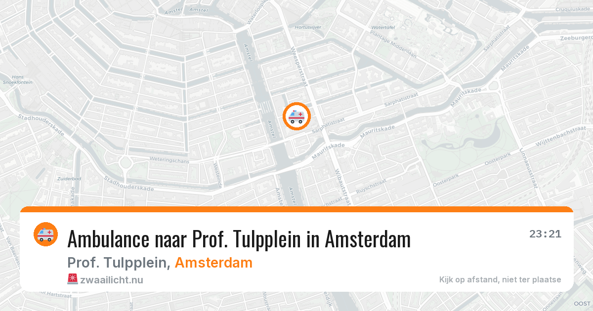 Ambulance naar Prof. Tulpplein in Amsterdam — 18 jul 2026