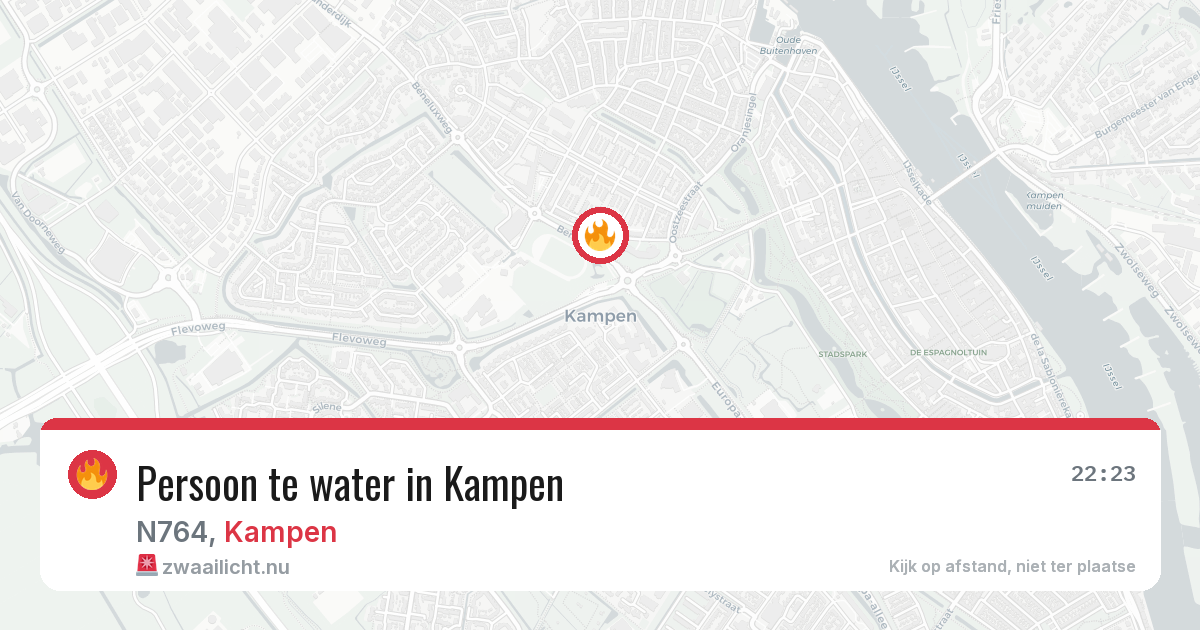 Persoon te water in Kampen — 20 jul 2026