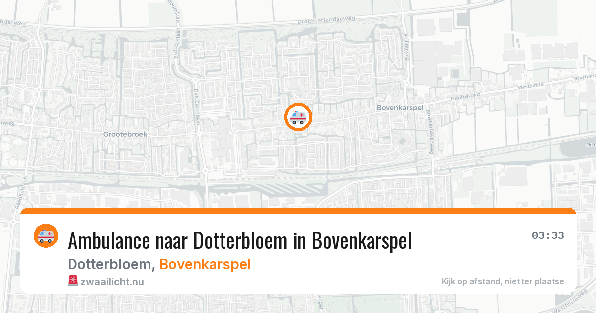 Ambulance naar Dotterbloem in Bovenkarspel — 12 apr 2026