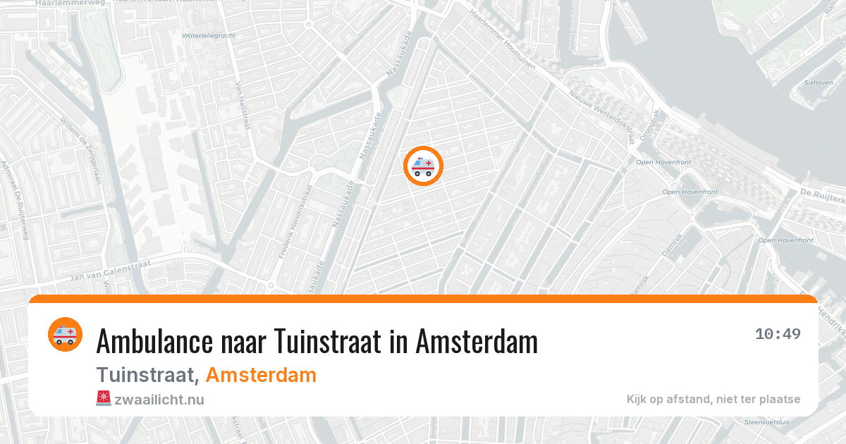 Ambulance naar Tuinstraat in Amsterdam — 14 jul 2026