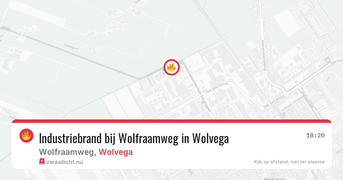 Industriebrand bij Wolfraamweg in Wolvega — 27 apr 2026