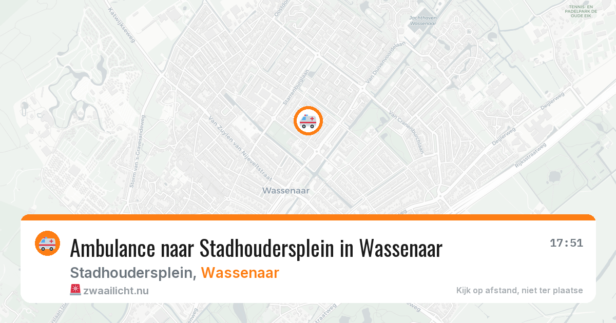 Ambulance naar Stadhoudersplein in Wassenaar — 13 jul 2026