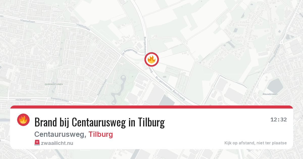 Brand bij Centaurusweg in Tilburg — 30 mei 2026