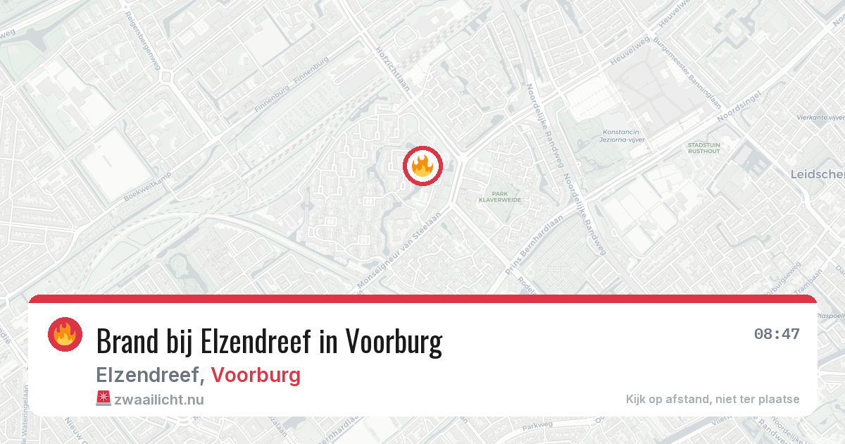 Brand bij Elzendreef in Voorburg — 24 jul 2026