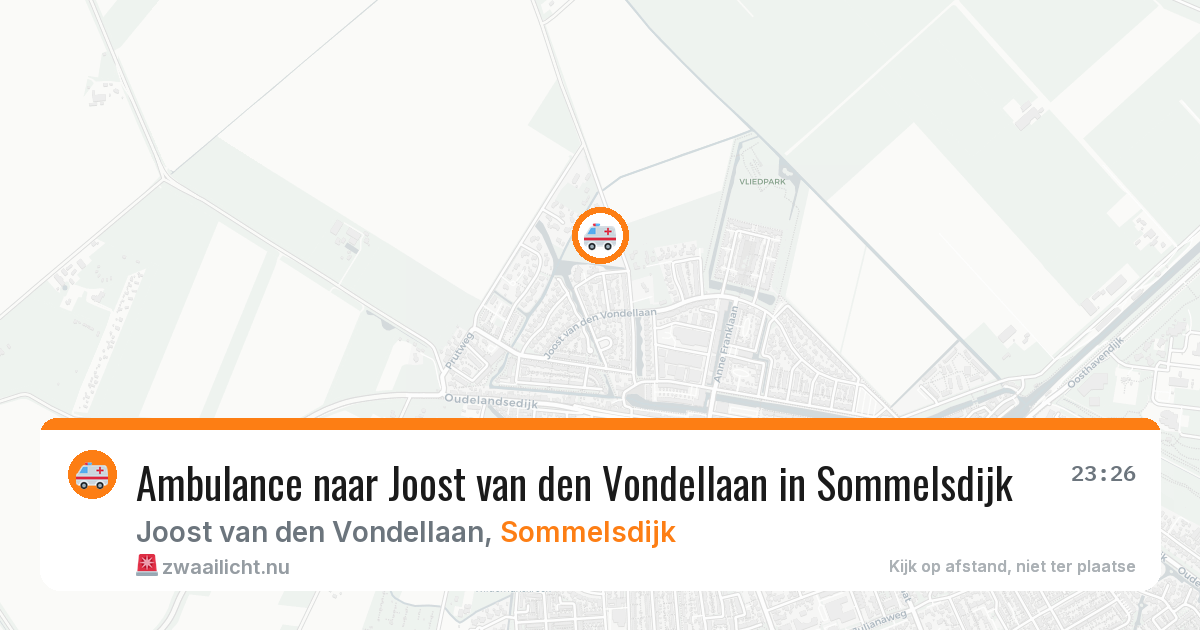 Ambulance naar Joost van den Vondellaan in Sommelsdijk — 7 jun 2026
