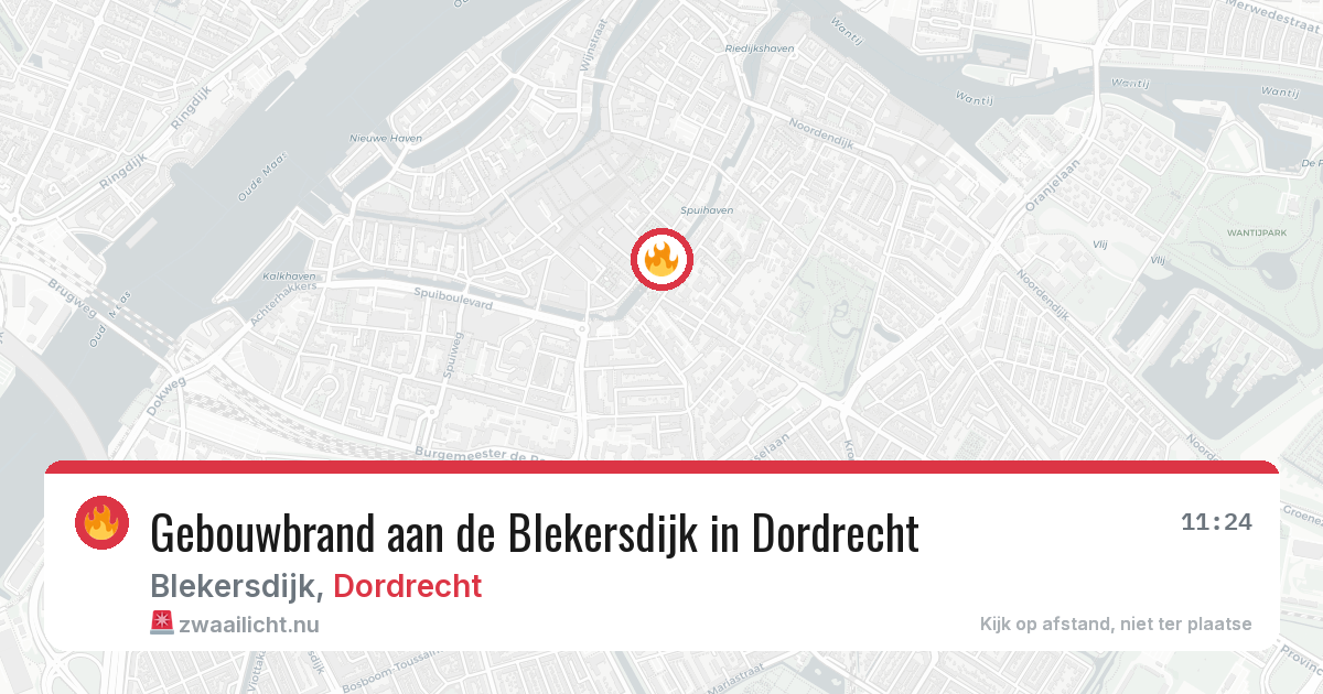 Gebouwbrand aan de Blekersdijk in Dordrecht — 17 jul 2026