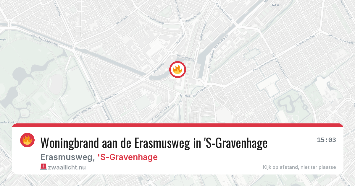Woningbrand aan de Erasmusweg in 'S-Gravenhage — 19 jul 2026