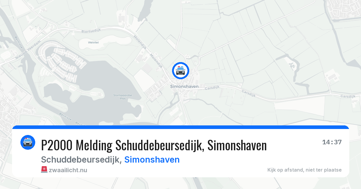 P2000 Melding Schuddebeursedijk, Simonshaven — 22 jul 2026