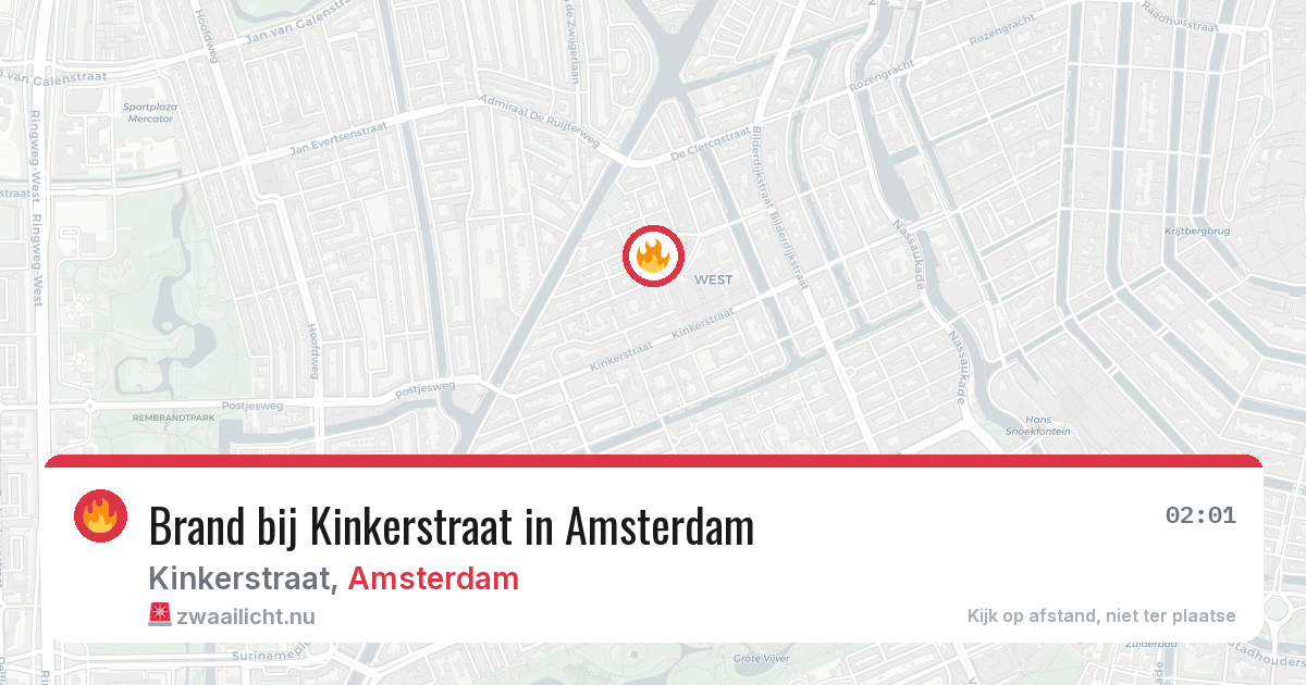 Brand bij Kinkerstraat in Amsterdam — 25 jul 2026